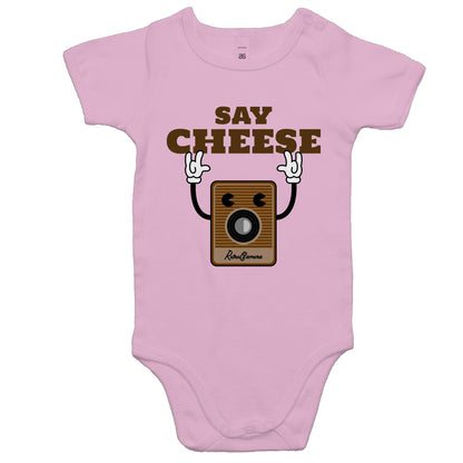 Say Cheese, Retro Camera - Baby Bodysuit Pink Baby Bodysuit Retro Tech
