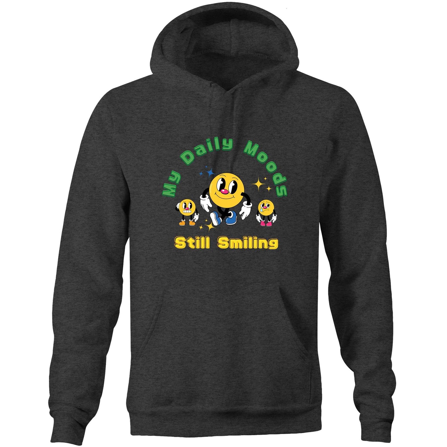 My Daily Moods - Pocket Hoodie Sweatshirt Asphalt Marle Hoodie