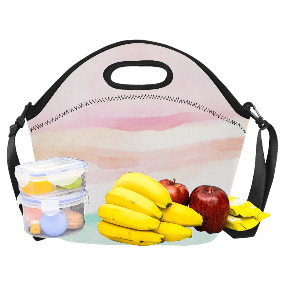 Pastel Stripes - Neoprene Lunch Bag/Large Neoprene Lunch Bag/Large Printed Offshore