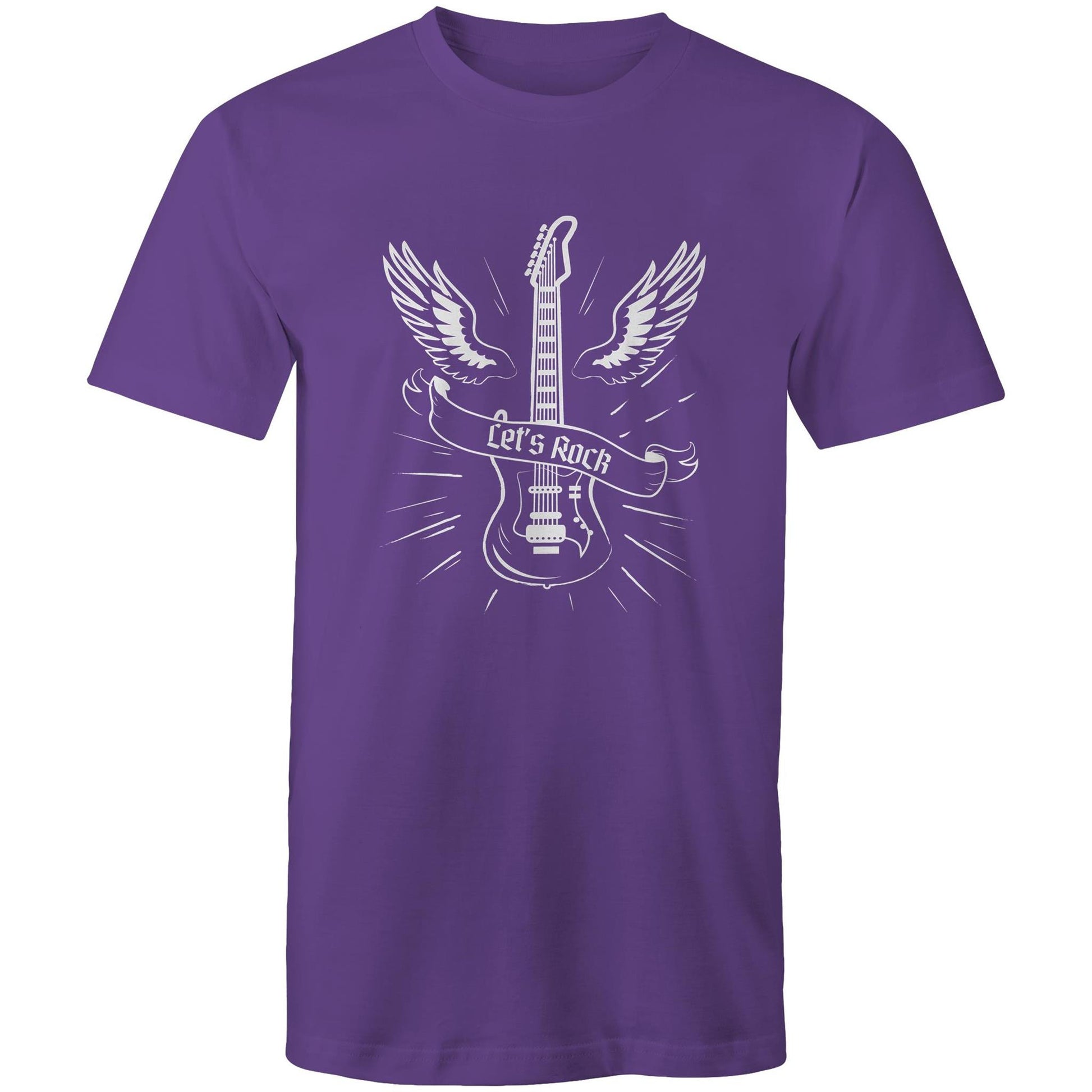 Let's Rock - Mens T-Shirt Purple Mens T-shirt Music