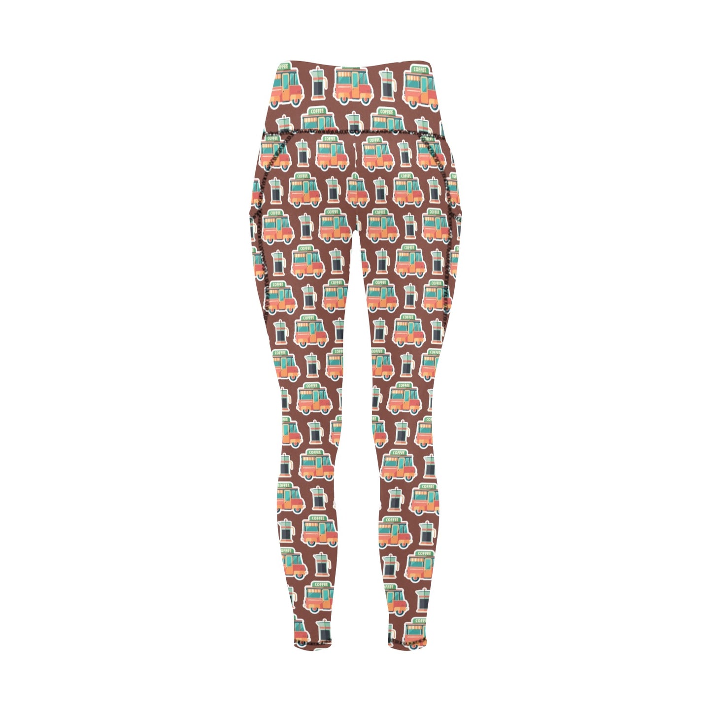 Coffee Van - Women's Leggings with Pockets Women's Leggings with Pockets S - 2XL Coffee Printed Offshore