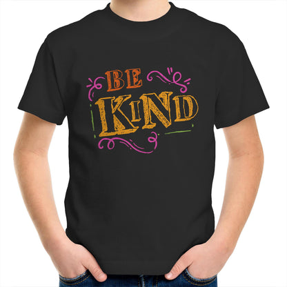 Be Kind - Kids Youth Crew T-Shirt Black Kids Youth T-shirt