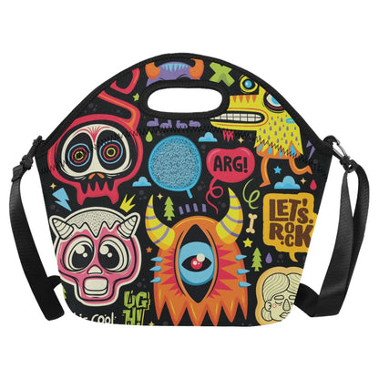 Monster Kids - Neoprene Lunch Bag/Large Neoprene Lunch Bag/Large Printed Offshore Sci Fi