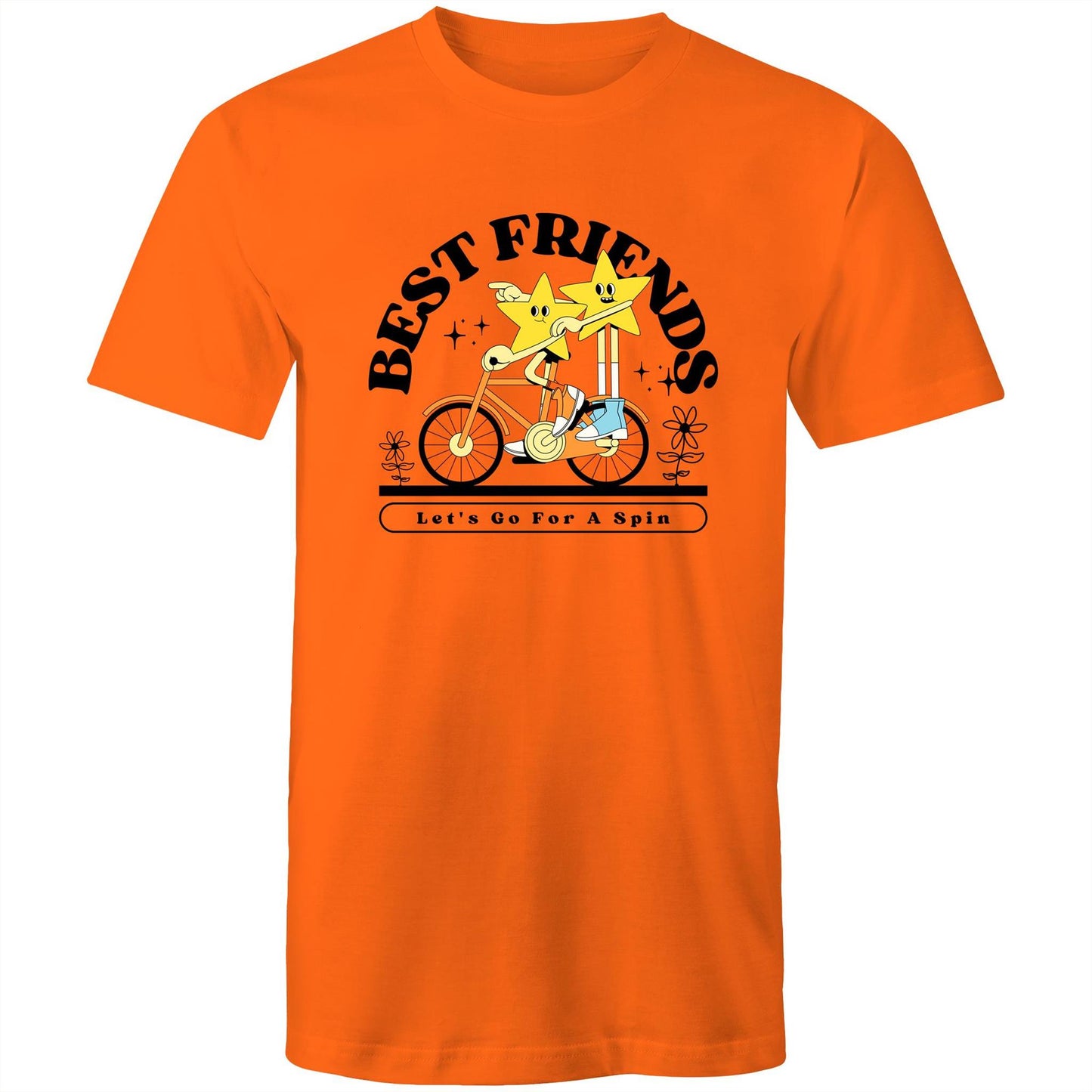 Best Friends - Mens T-Shirt Orange Mens T-shirt Retro