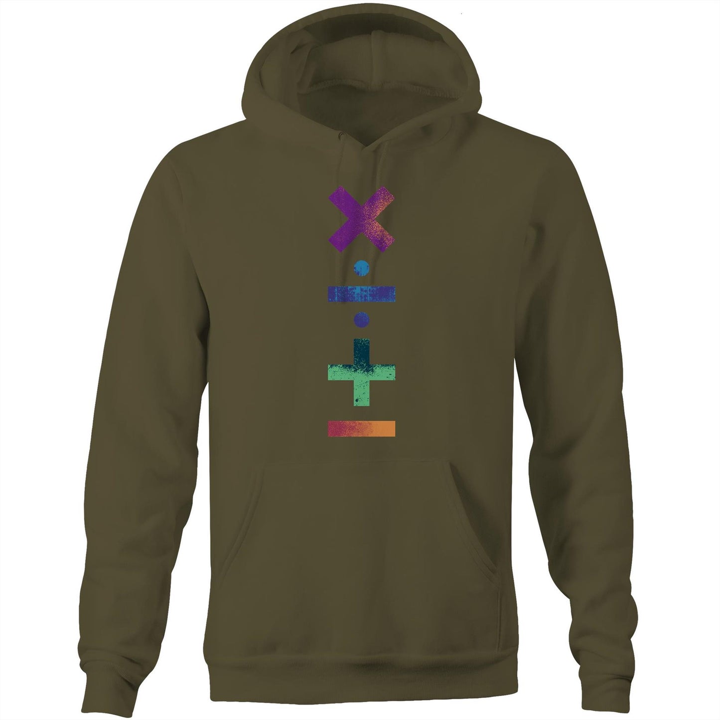 Maths Symbols - Pocket Hoodie Sweatshirt Army Hoodie Maths Science