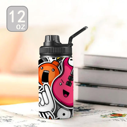 Sticker Music - Kids Water Bottle with Chug Lid (12 oz) Kids Water Bottle with Chug Lid Printed Offshore