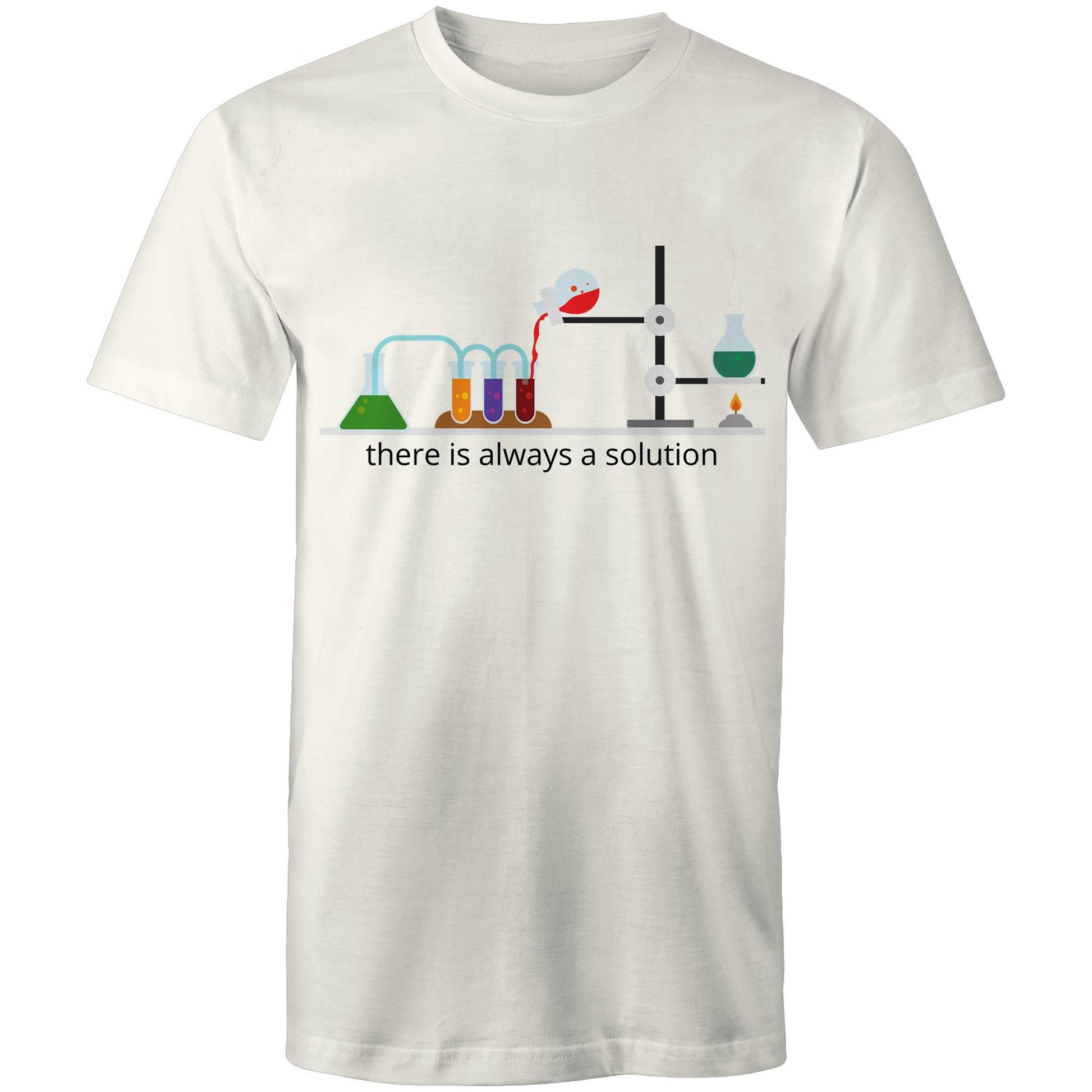 There Is Always A Solution, In Colour - Mens T-Shirt Natural Mens T-shirt Mens Science