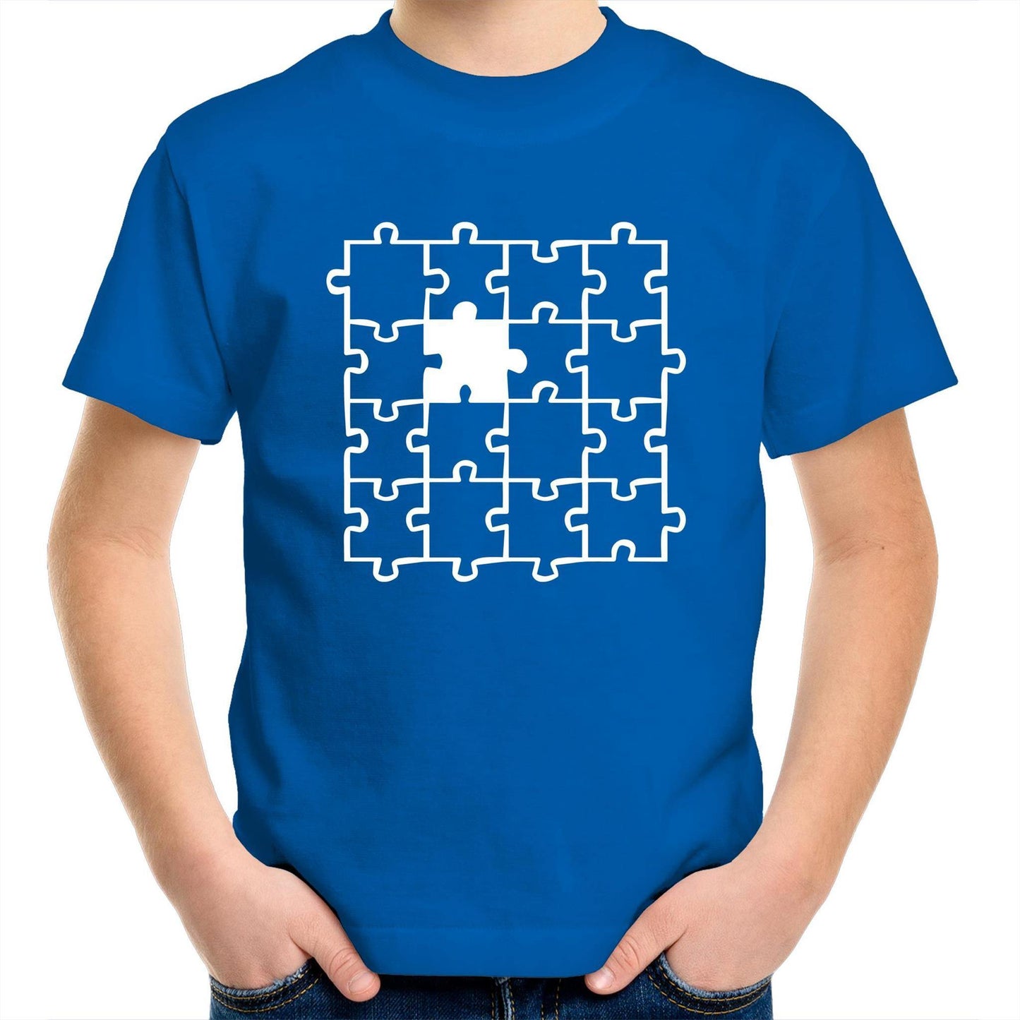 Jigsaw - Kids Youth Crew T-Shirt Bright Royal Kids Youth T-shirt Games