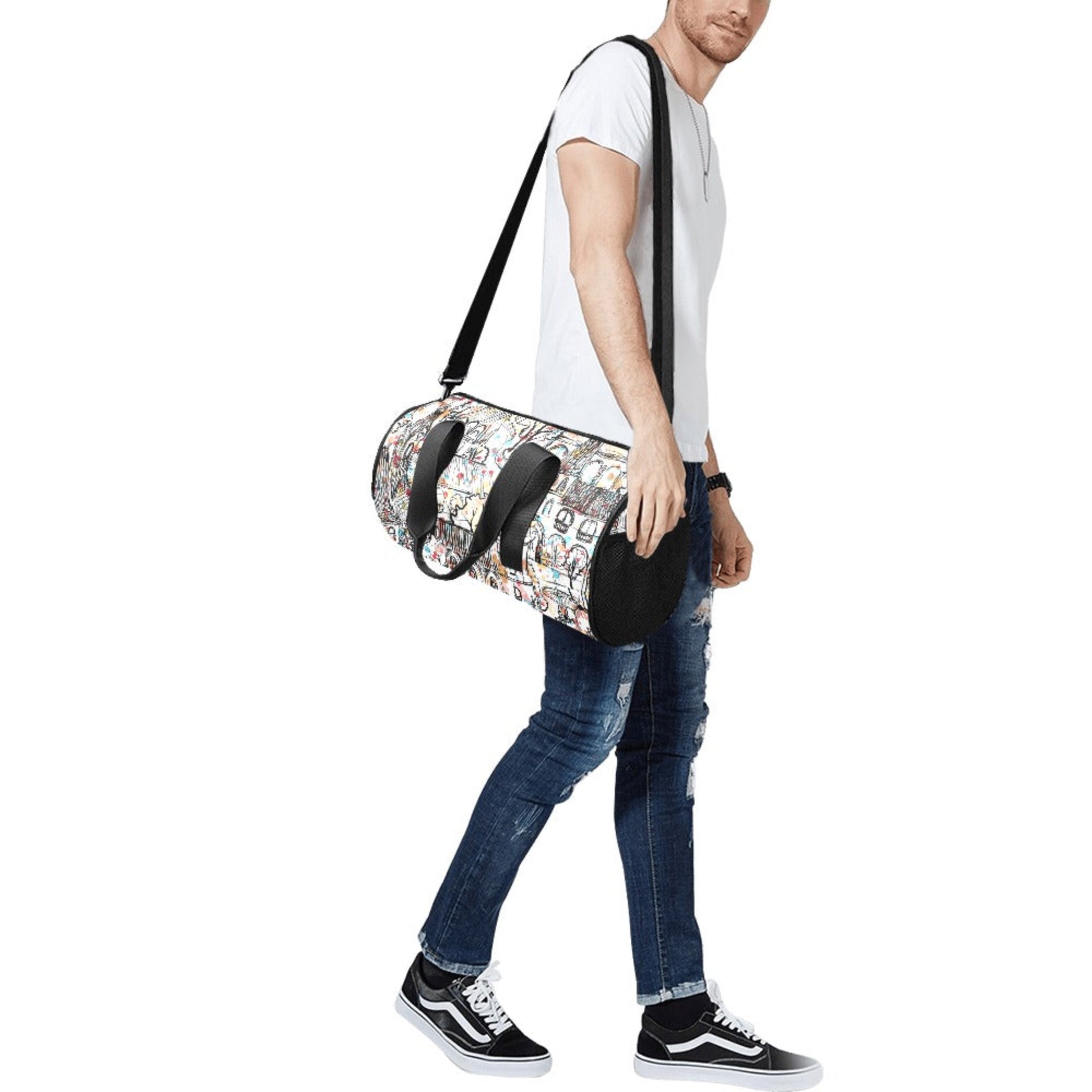 Village Life - Round Duffle Bag Round Duffle Bag Printed Offshore