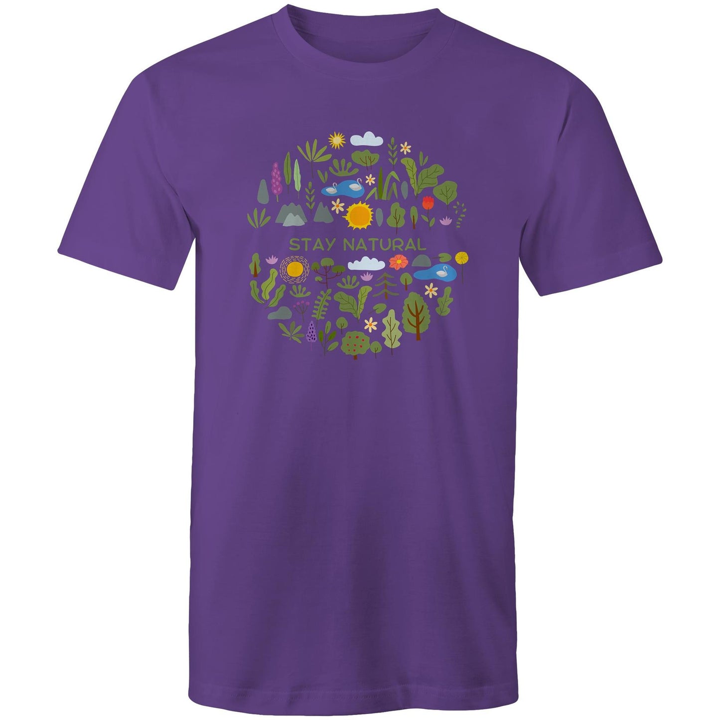 Stay Natural - Mens T-Shirt Purple Mens T-shirt Environment Plants