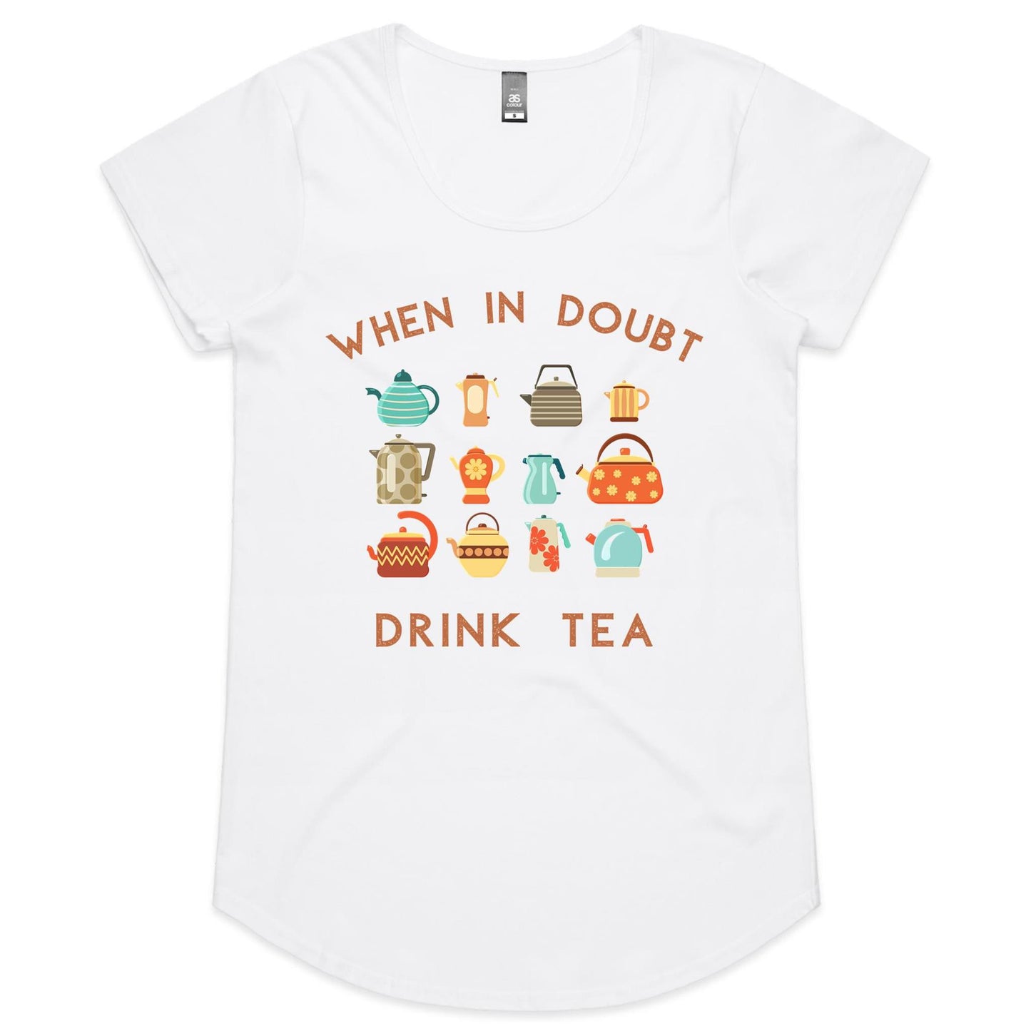 Drink Tea - Womens Scoop Neck T-Shirt White Womens Scoop Neck T-shirt Tea Womens