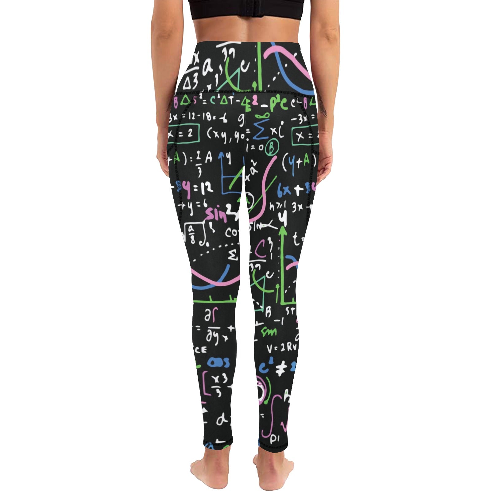 Equations In Green And Pink - Women's Leggings with Pockets Women's Leggings with Pockets S - 2XL Maths Science