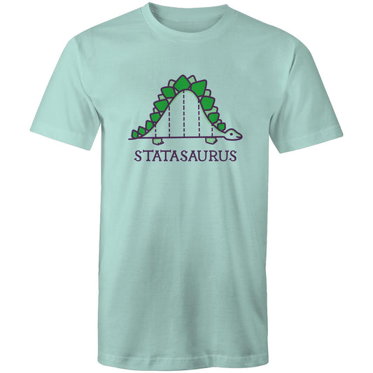 Statasaurus - Mens T-Shirt Aqua Mens T-shirt animal Maths Science
