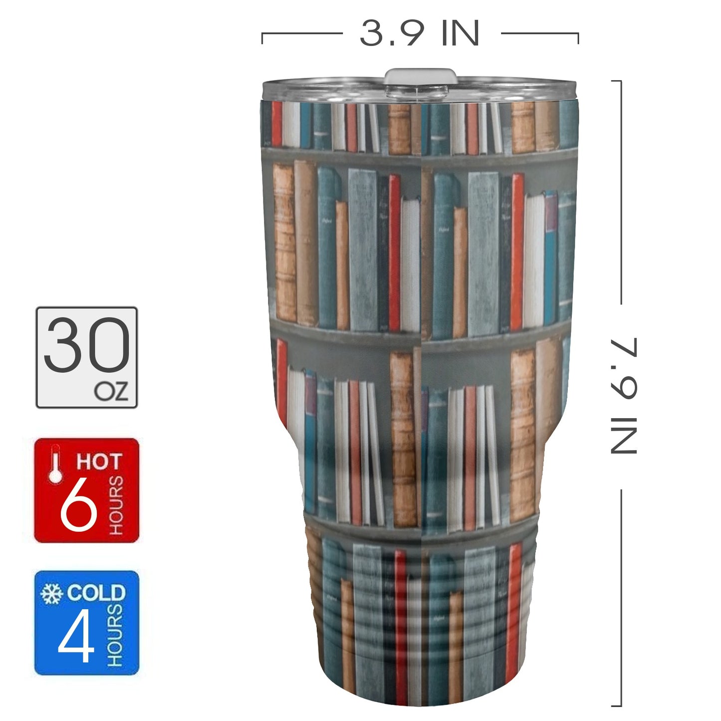 Books - 30oz Insulated Stainless Steel Mobile Tumbler 30oz Insulated Stainless Steel Mobile Tumbler Printed Offshore