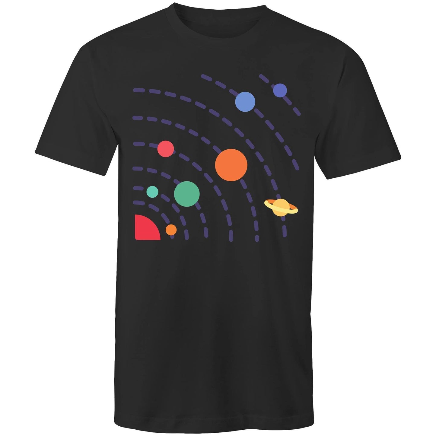 Solar System - Mens T-Shirt Black Mens T-shirt Mens Science Space