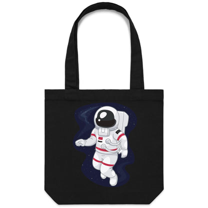 Astronaut - Canvas Tote Bag Black One-Size Tote Bag Space