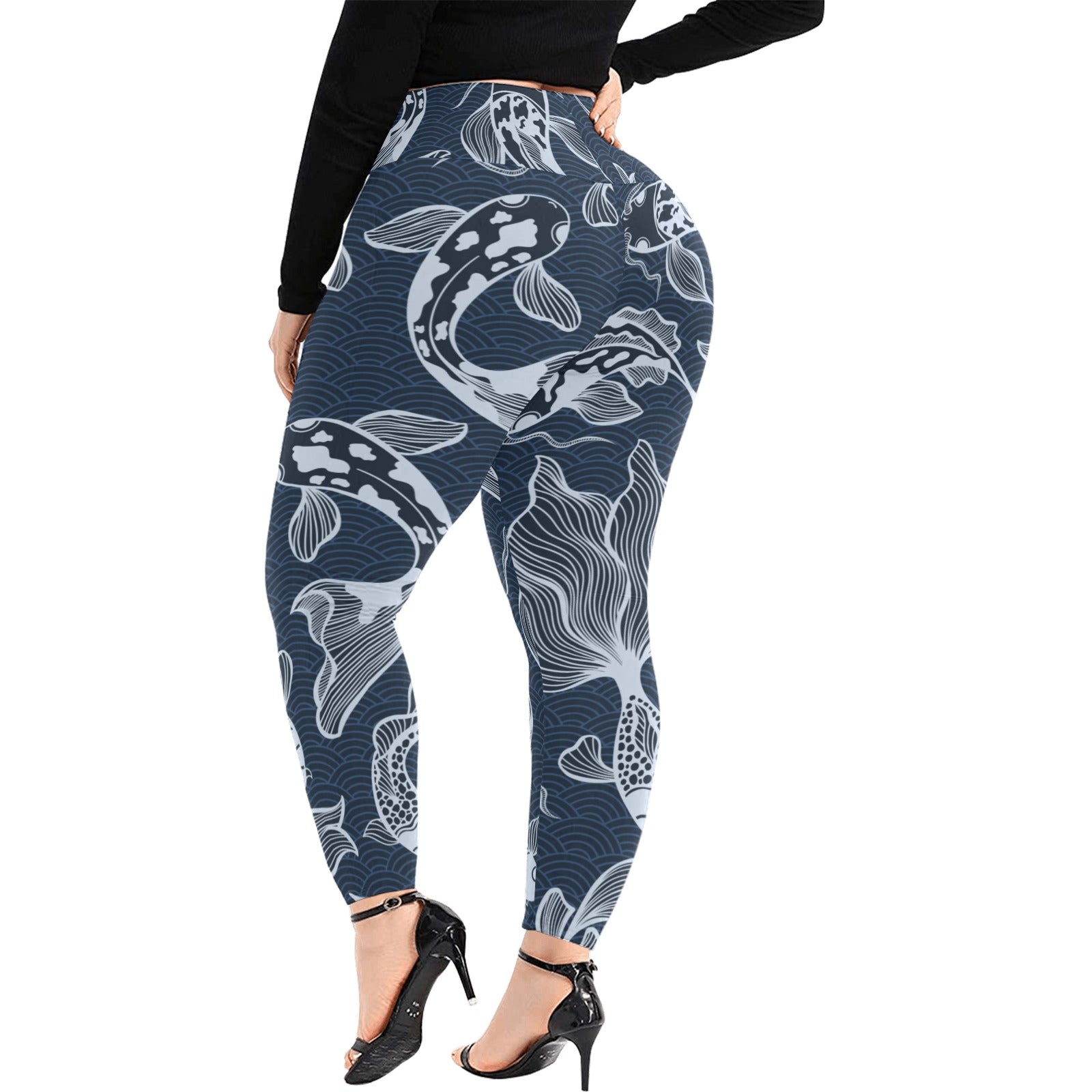 Blue Fish - Women's Extra Plus Size High Waist Leggings Women's Extra Plus Size High Waist Leggings animal Printed Offshore