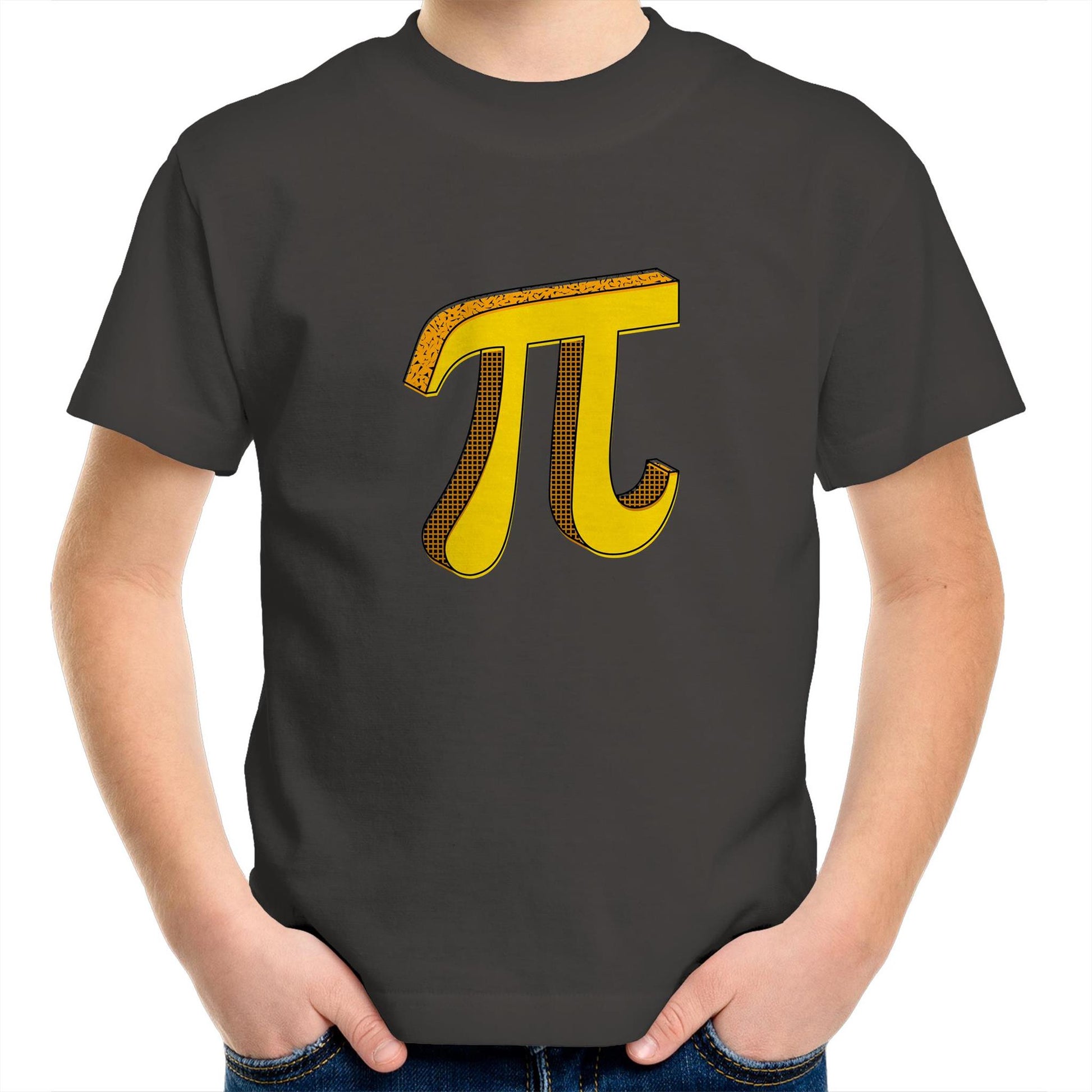 Pi - Kids Youth Crew T-Shirt Charcoal Kids Youth T-shirt Maths Science