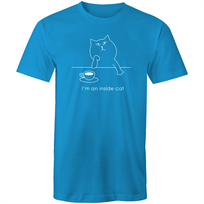 I'm An Inside Cat - Mens T-Shirt Arctic Blue Mens T-shirt animal Funny Mens