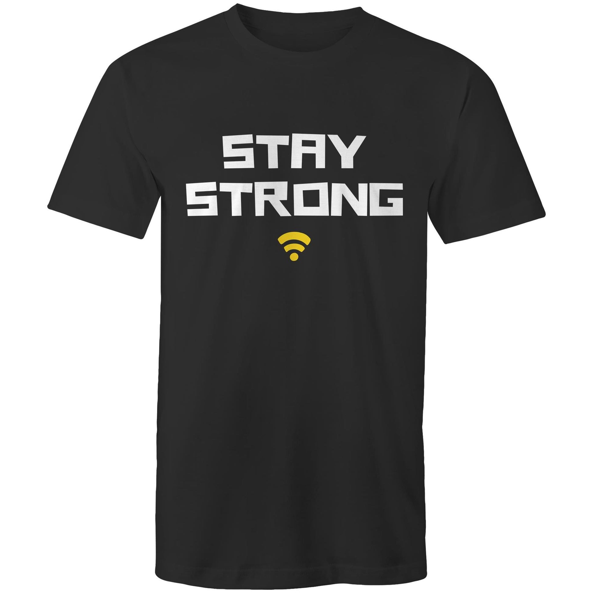 Stay Strong - Mens T-Shirt Black Mens T-shirt Motivation Tech
