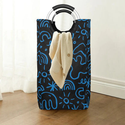 Blue Squiggle - Square Laundry Bag Square Laundry Bag Printed Offshore