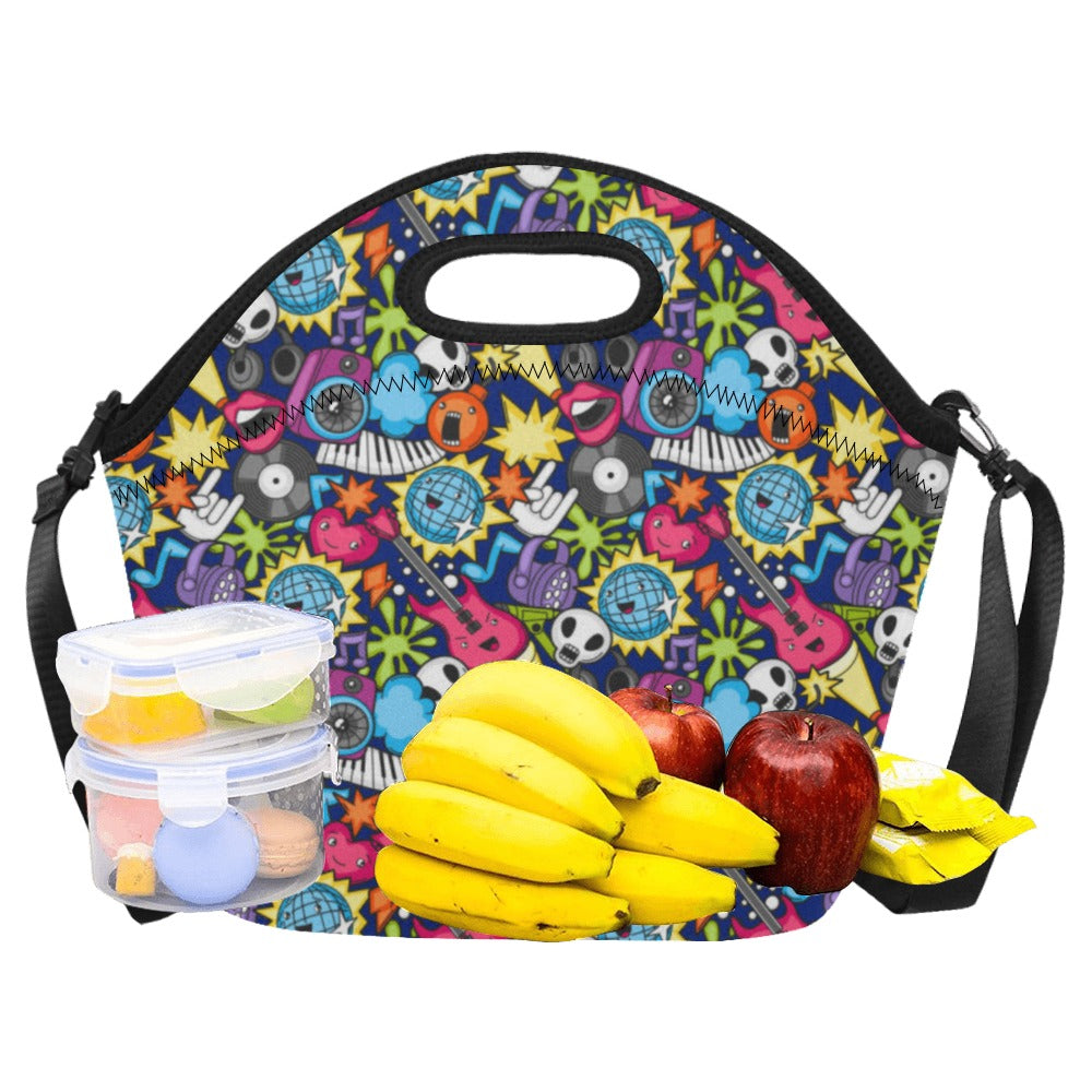 Sticker Music - Neoprene Lunch Bag/Large Neoprene Lunch Bag/Large Music Printed Offshore