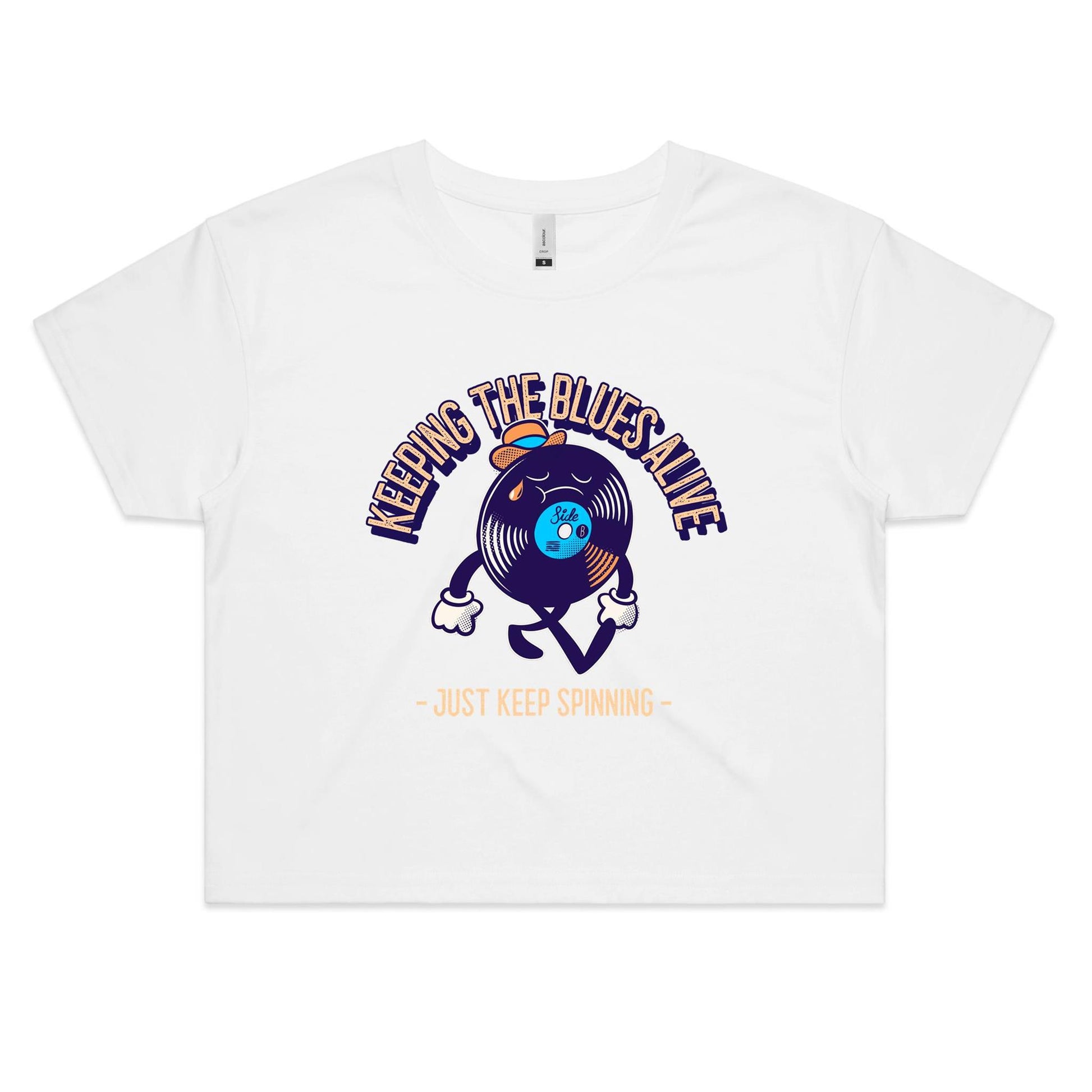Keeping The Blues Alive - Women's Crop Tee White Womens Crop Top Music