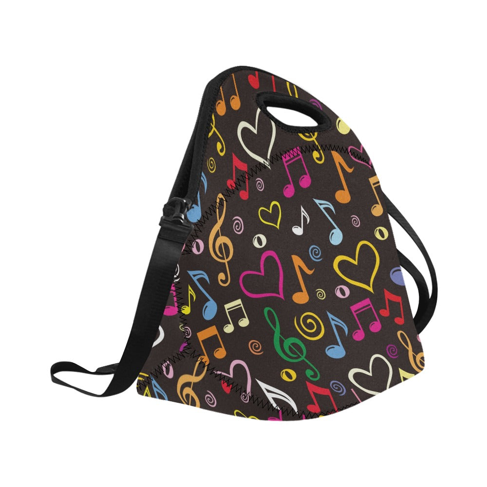 Music Notes - Neoprene Lunch Bag/Large Neoprene Lunch Bag/Large Music Printed Offshore