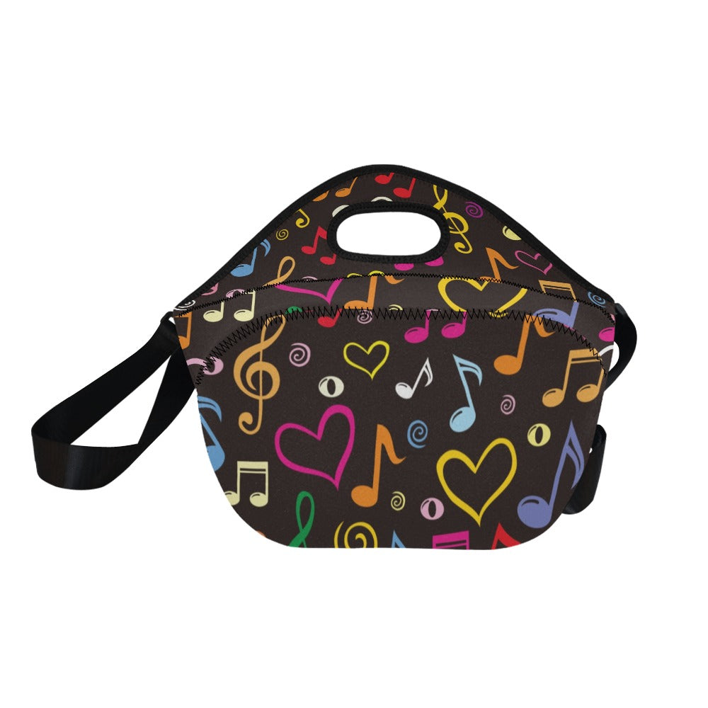 Music Notes - Neoprene Lunch Bag/Large Neoprene Lunch Bag/Large Music