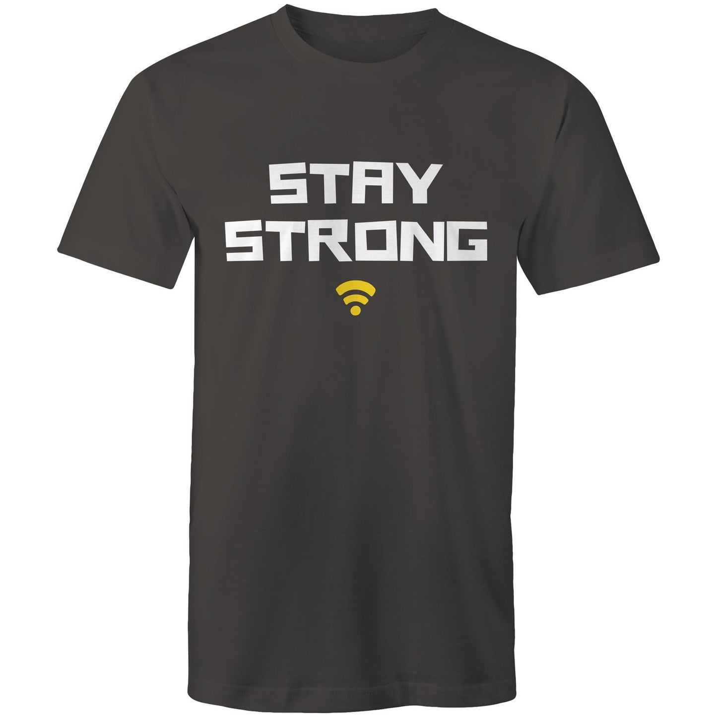 Stay Strong - Mens T-Shirt Charcoal Mens T-shirt Motivation Tech