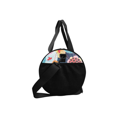 Abstract Floral - Round Duffle Bag Round Duffle Bag