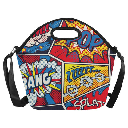 Comic Book - Neoprene Lunch Bag/Large Neoprene Lunch Bag/Large comic Printed Offshore