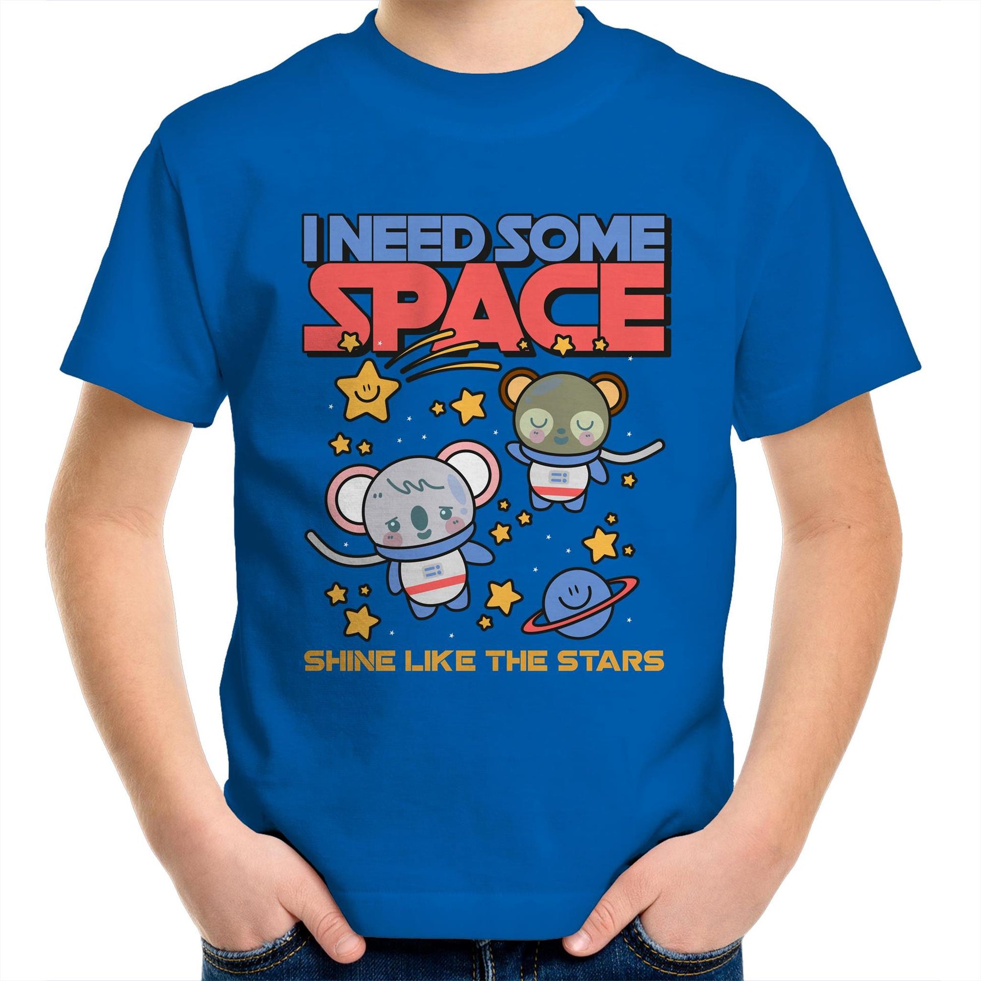 I Need Some Space - Kids Youth Crew T-Shirt Bright Royal Kids Youth T-shirt Space