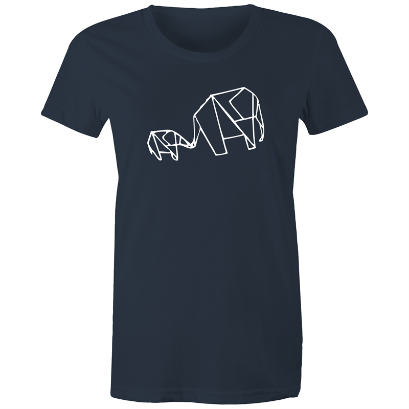 Origami Elephants - Women's T-shirt Navy Womens T-shirt animal Womens
