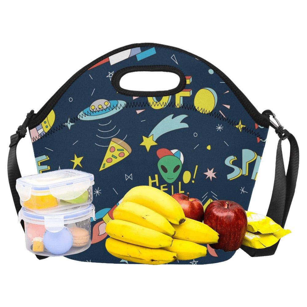 Hello Alien - Neoprene Lunch Bag/Large Neoprene Lunch Bag/Large Sci Fi