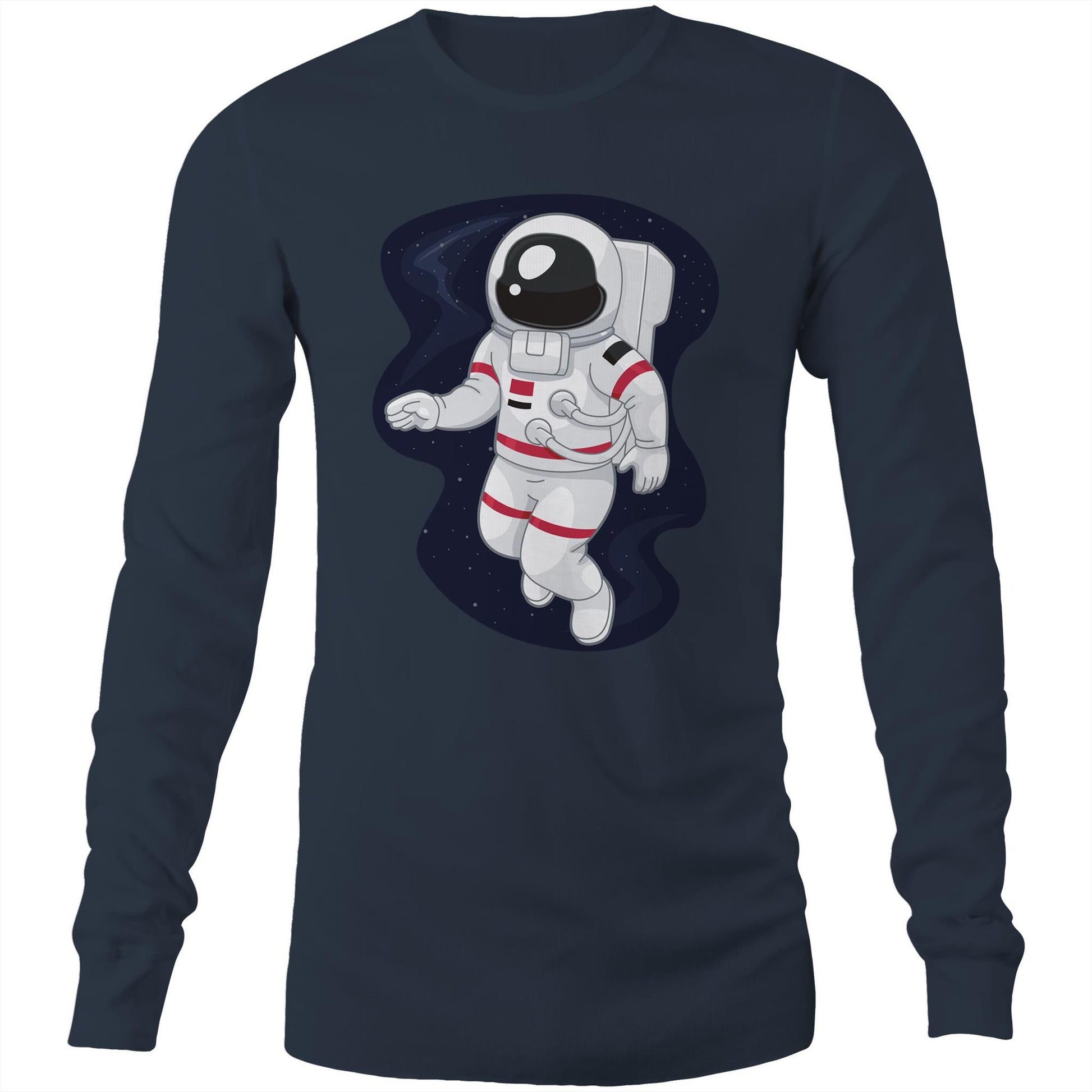 Astronaut - Mens Long Sleeve T-Shirt Navy Unisex Long Sleeve T-shirt Mens Space Womens