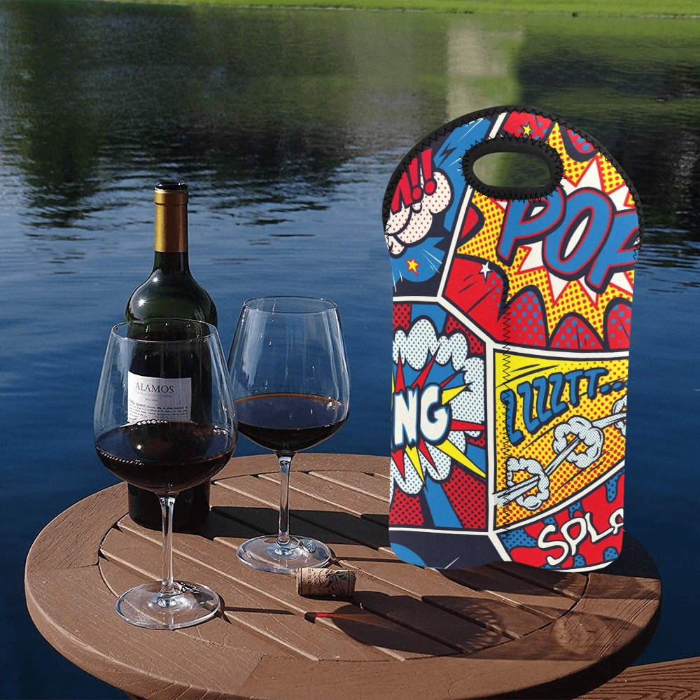 Comic Book - 2-Bottle Neoprene Wine Bag 2 Bottle Wine Bag Printed Offshore