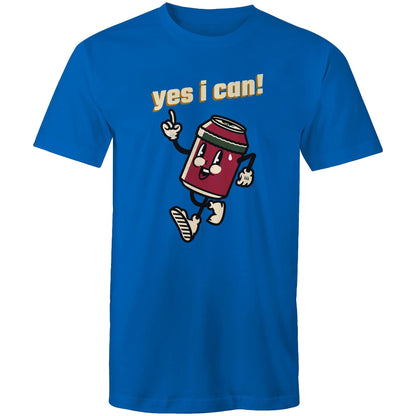 Yes I Can! - Mens T-Shirt Bright Royal Mens T-shirt Motivation Retro
