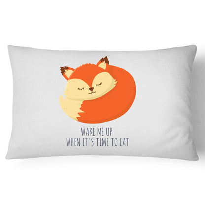 Wake Me Up When It's Time To Eat - 100% Cotton Pillow Case White One-Size Pillow Case animal kids