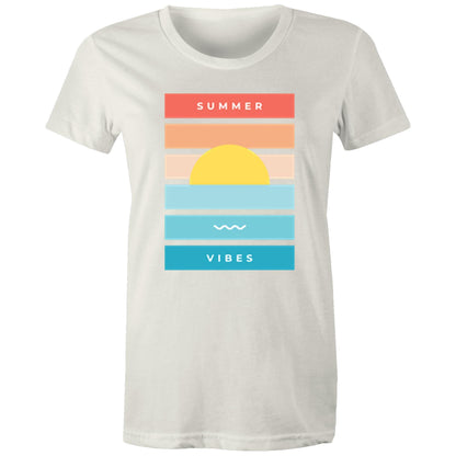 Summer Vibes - Women's T-shirt Natural Womens T-shirt Retro Summer Womens