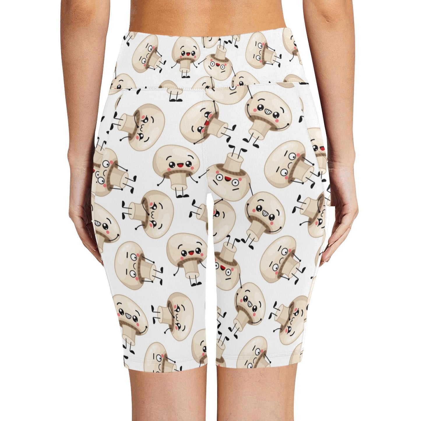 Cute Mushrooms - Women's Bike Shorts Womens Bike Shorts Food