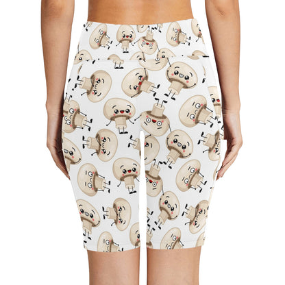 Cute Mushrooms - Women's Bike Shorts Womens Bike Shorts Food