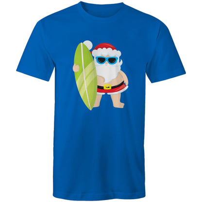 Surf Santa - Mens T-Shirt Bright Royal Christmas Mens T-shirt Merry Christmas