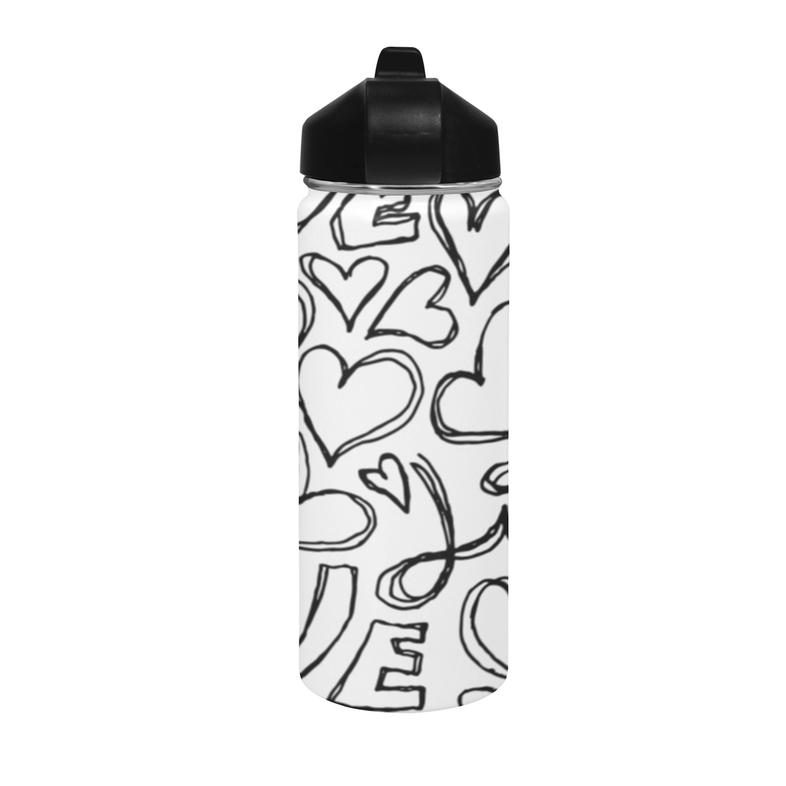 Love Insulated Water Bottle with Straw Lid (18 oz) Insulated Water Bottle with Straw Lid Printed Offshore