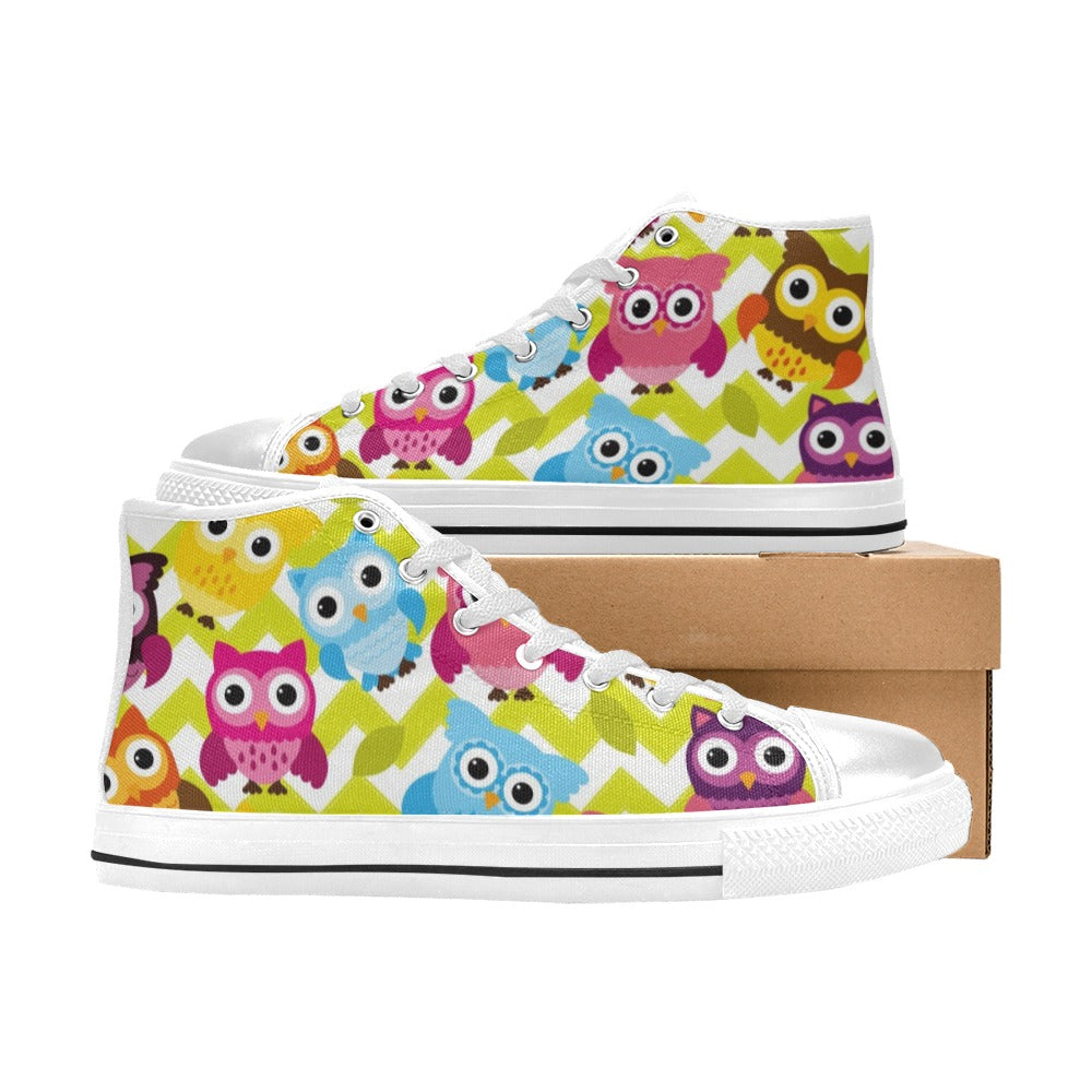 Owls - High Top Canvas Shoes for Kids Kids High Top Canvas Shoes