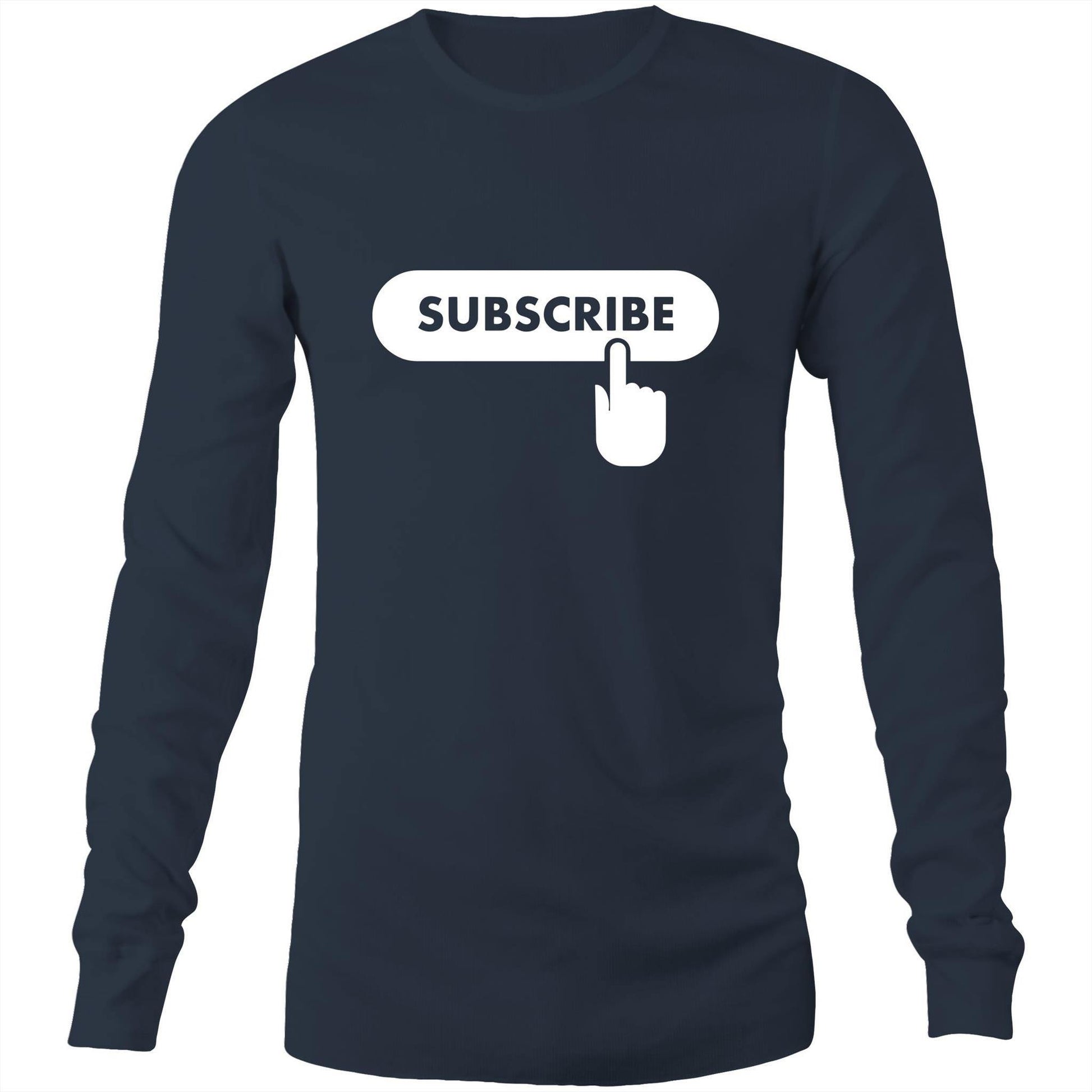 Subscribe - Long Sleeve T-Shirt Navy Unisex Long Sleeve T-shirt Mens Womens