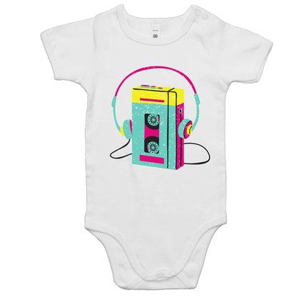 Wired For Sound, Music Player - Baby Bodysuit White Baby Bodysuit kids Music Retro