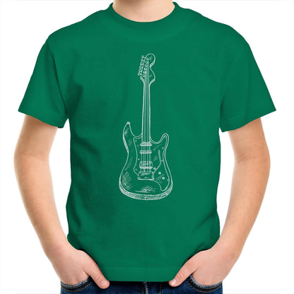 Guitar - Kids Youth Crew T-Shirt Kelly Green Kids Youth T-shirt Music