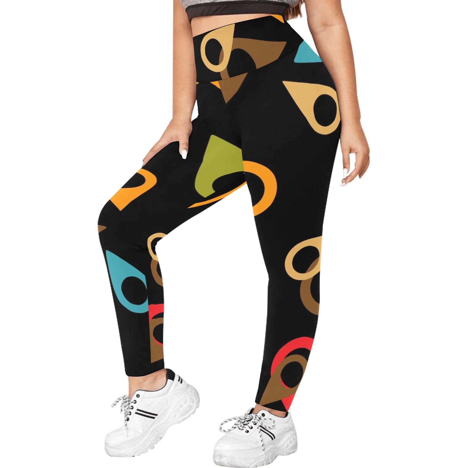 Where Am I - Womens High Waist Leggings (Sizes 16-22) Womens High Waist Leggings (Sizes 16-22) Printed Offshore