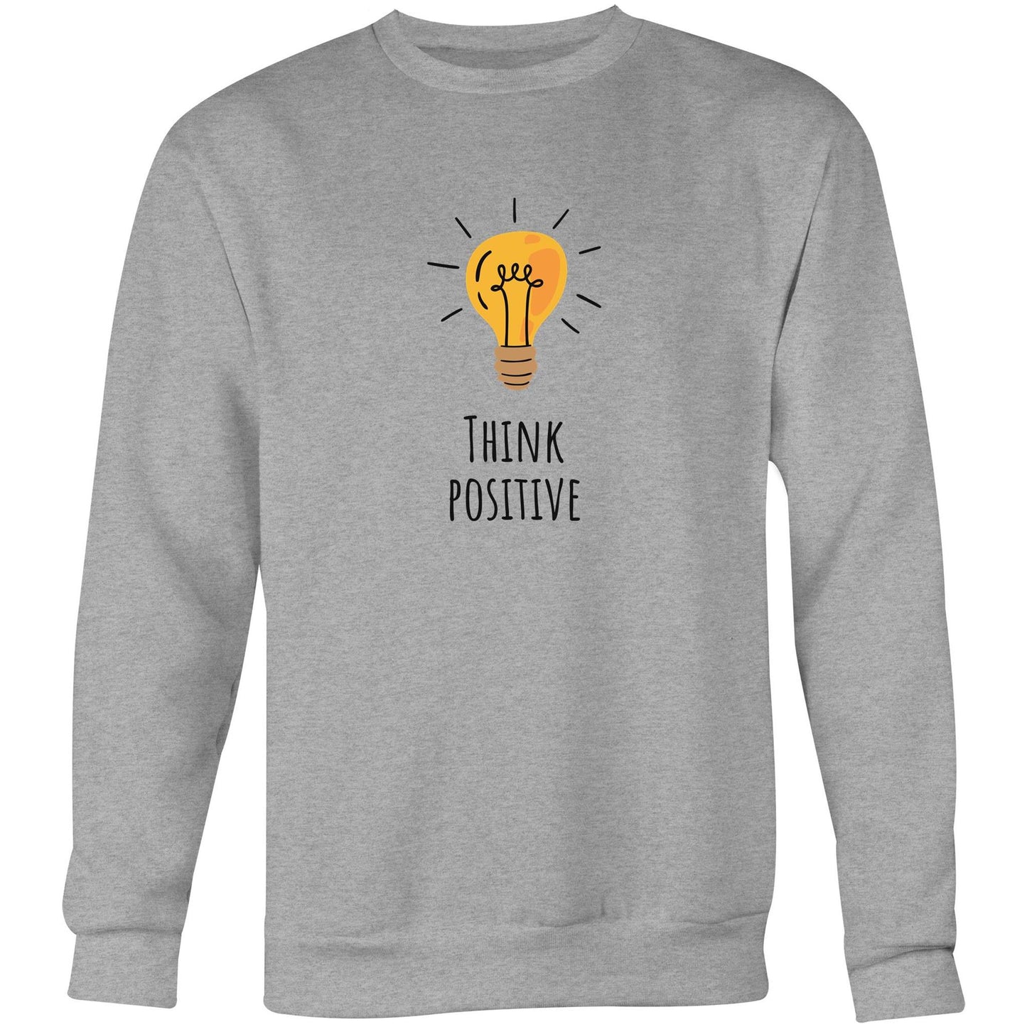 Think Positive - Crew Sweatshirt Grey Marle Sweatshirt Motivation Tech